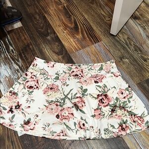 Laura Ashley Floral Skater Skirt - Cream and Pink